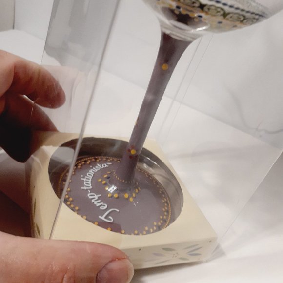 "Life is a grape" 8.5" tall 15oz. decorated wine glass from temp-tations - Picture 10 of 16